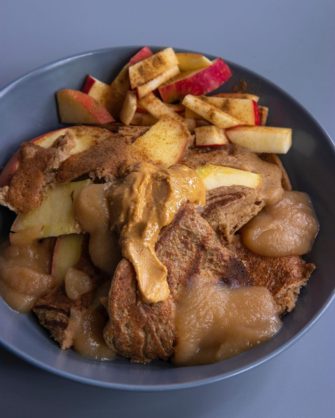 Scrambled Apple Pancakes with Banana and Oats