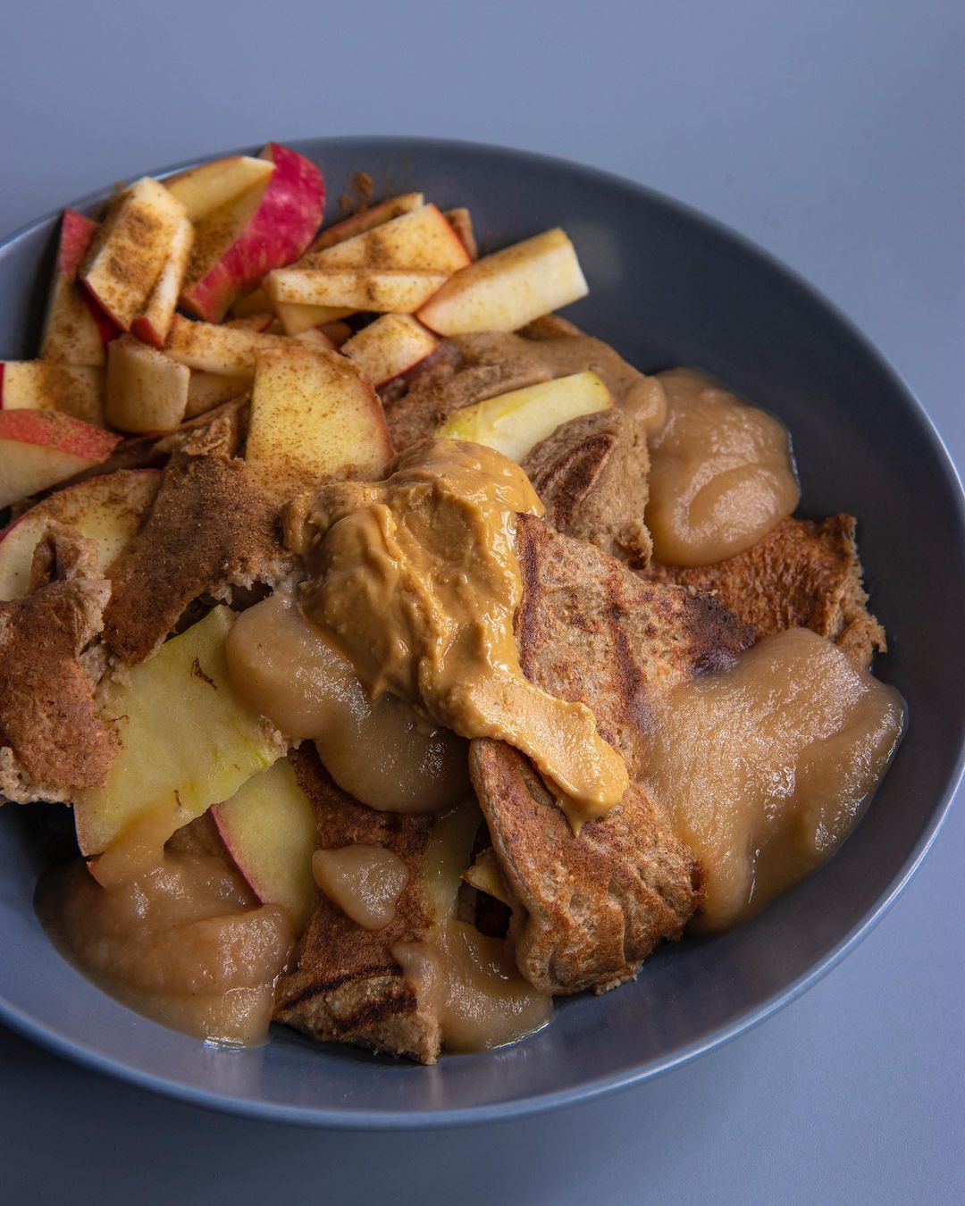 Scrambled Apple Pancakes with Banana and Oats