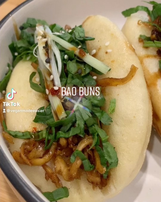 Tofu and Vegetable Topped Bao Buns