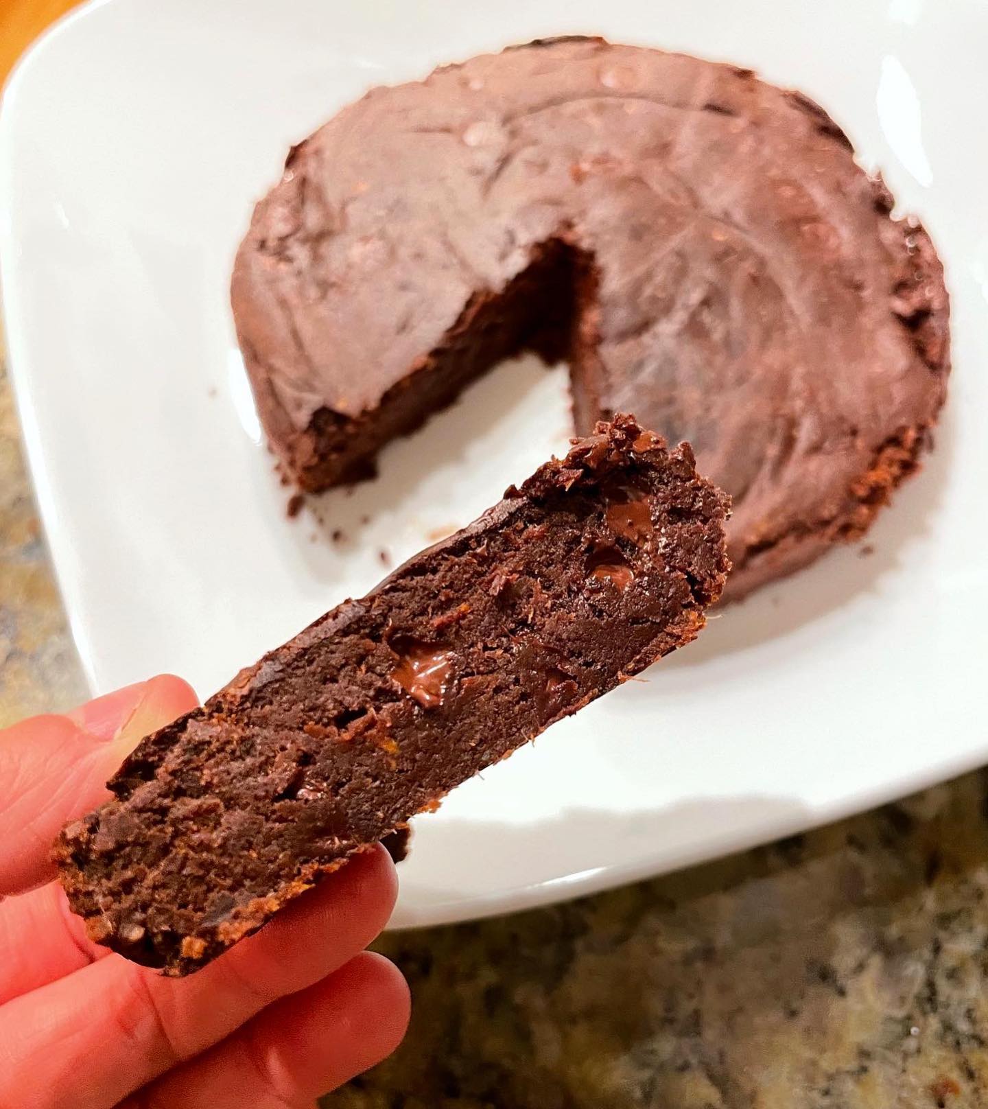 Healthified Sweet Potato Brownie Cake