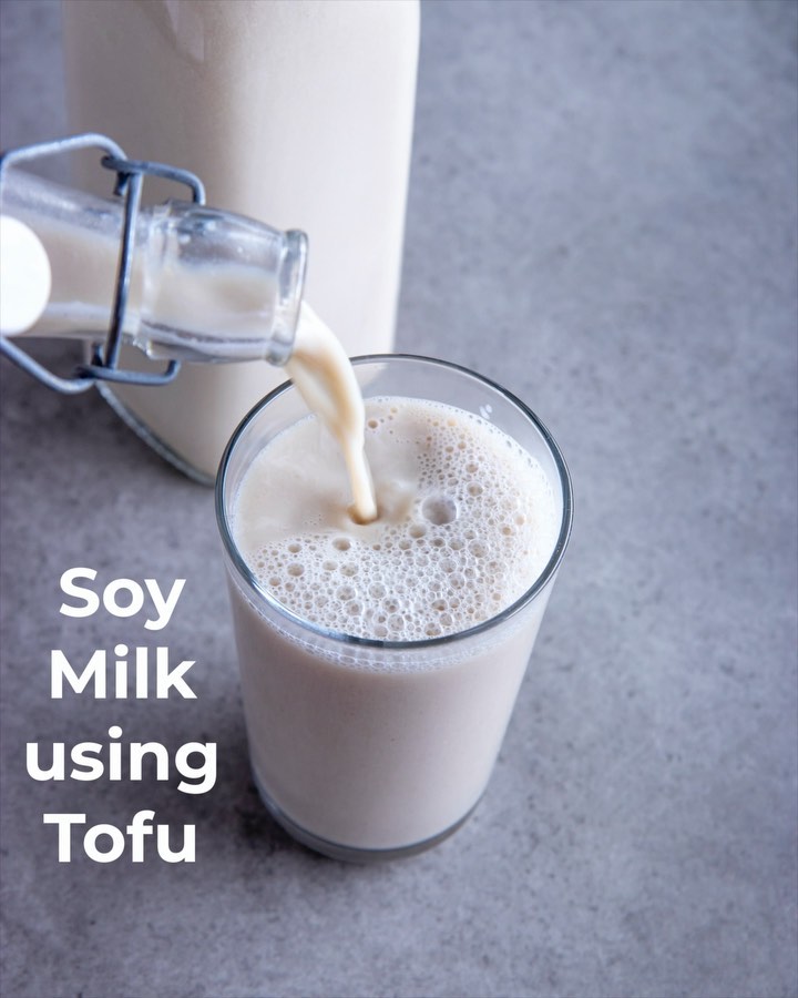 Homemade Tofu Plant Milk for Breakfast Use