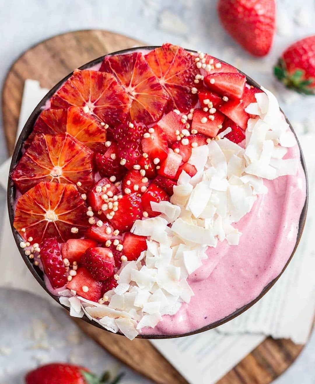 Pink Nicecream with Frozen Bananas and Powders