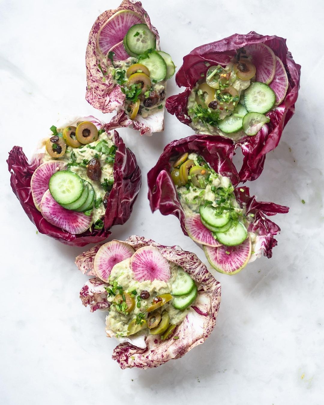 Creamy Radicchio Salad with Avocado and Herbs