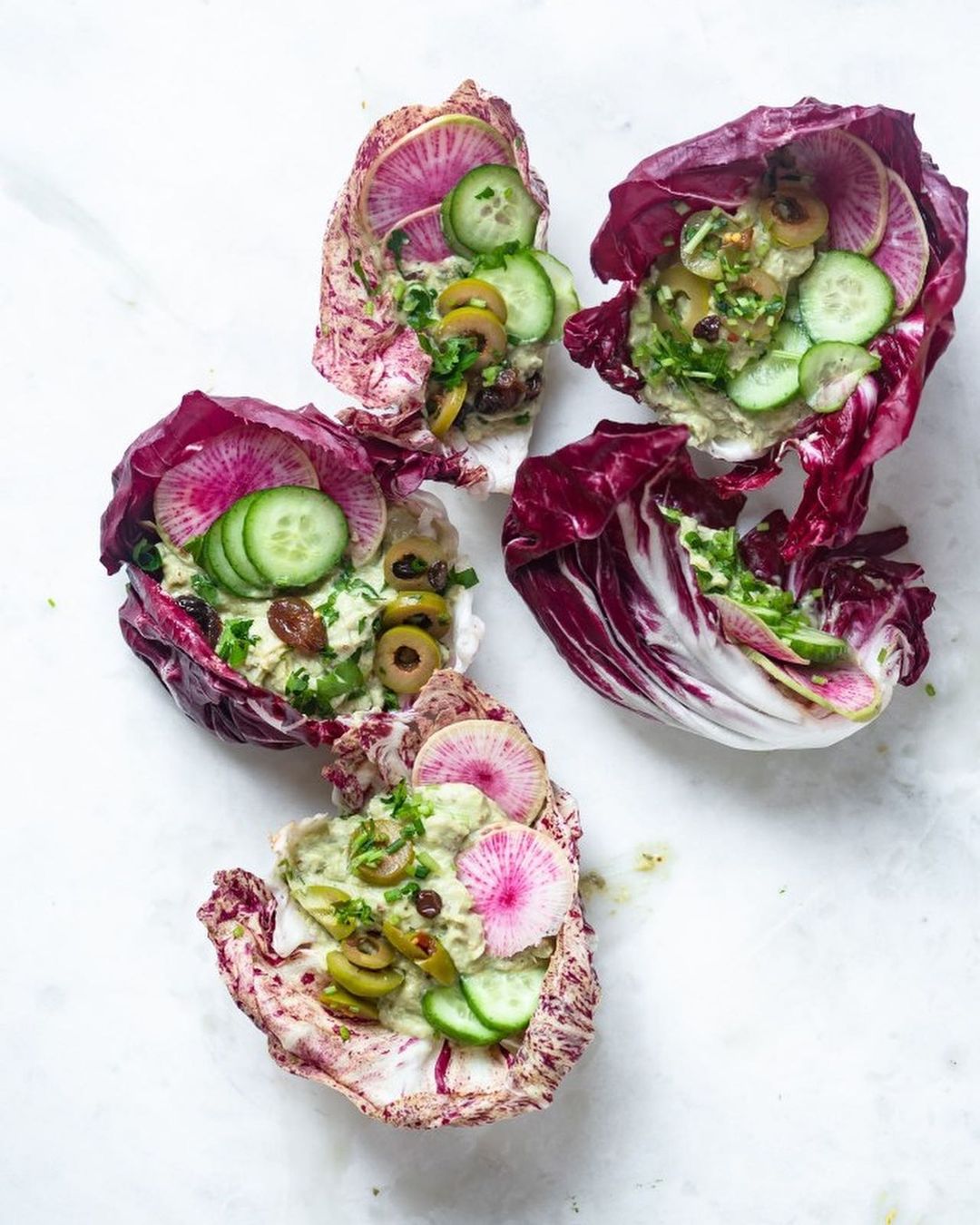 Creamy Radicchio Salad with Avocado and Herbs
