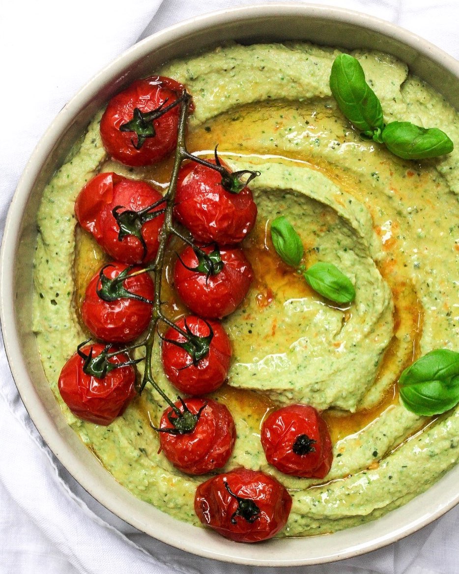 Roasted Zucchini and Basil Hummus