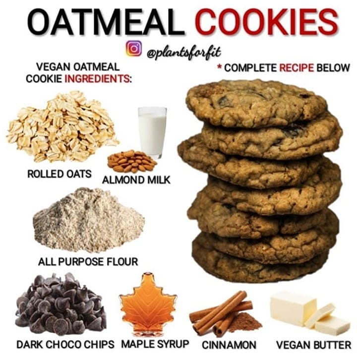 Vegan Oatmeal Chocolate Chip Cookies
