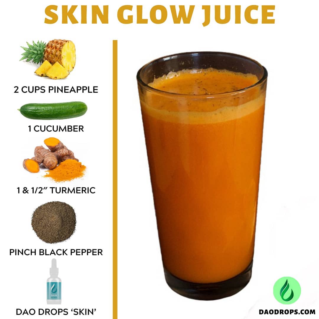 Daily 'Skin Glow Juice' Recipe with Dao Drops Skin Herbal Drops