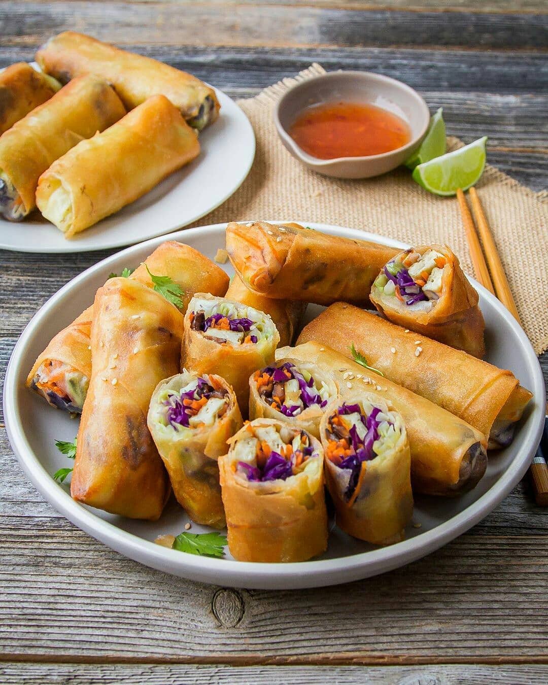 Golden Brown Crispy Vegan Spring Rolls