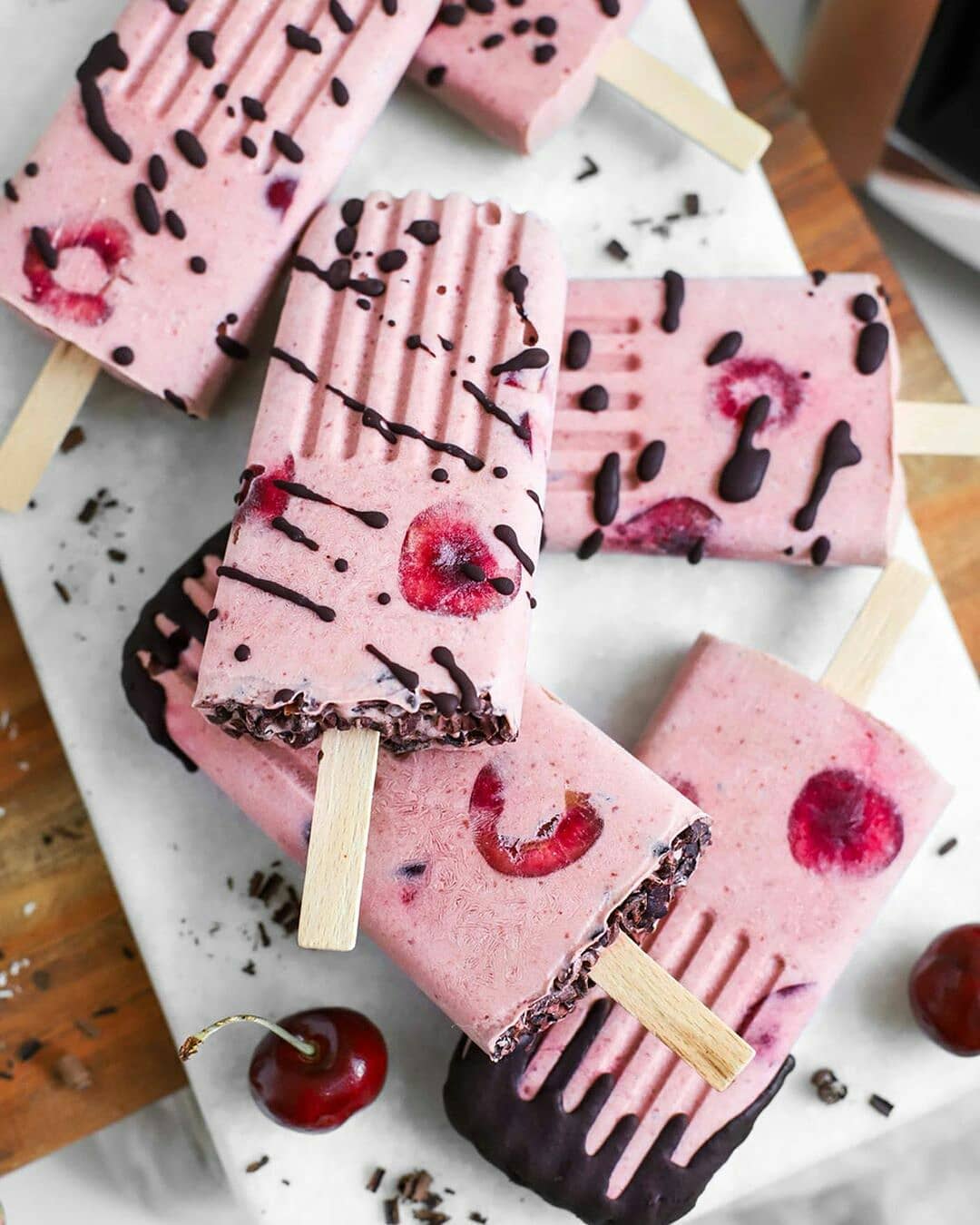 Choc Cherry Coconut Popsicles