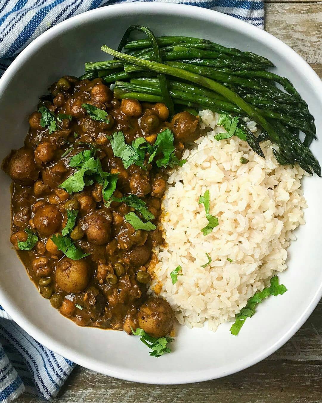 Spicy Chickpea, Potato, and Pea Curry