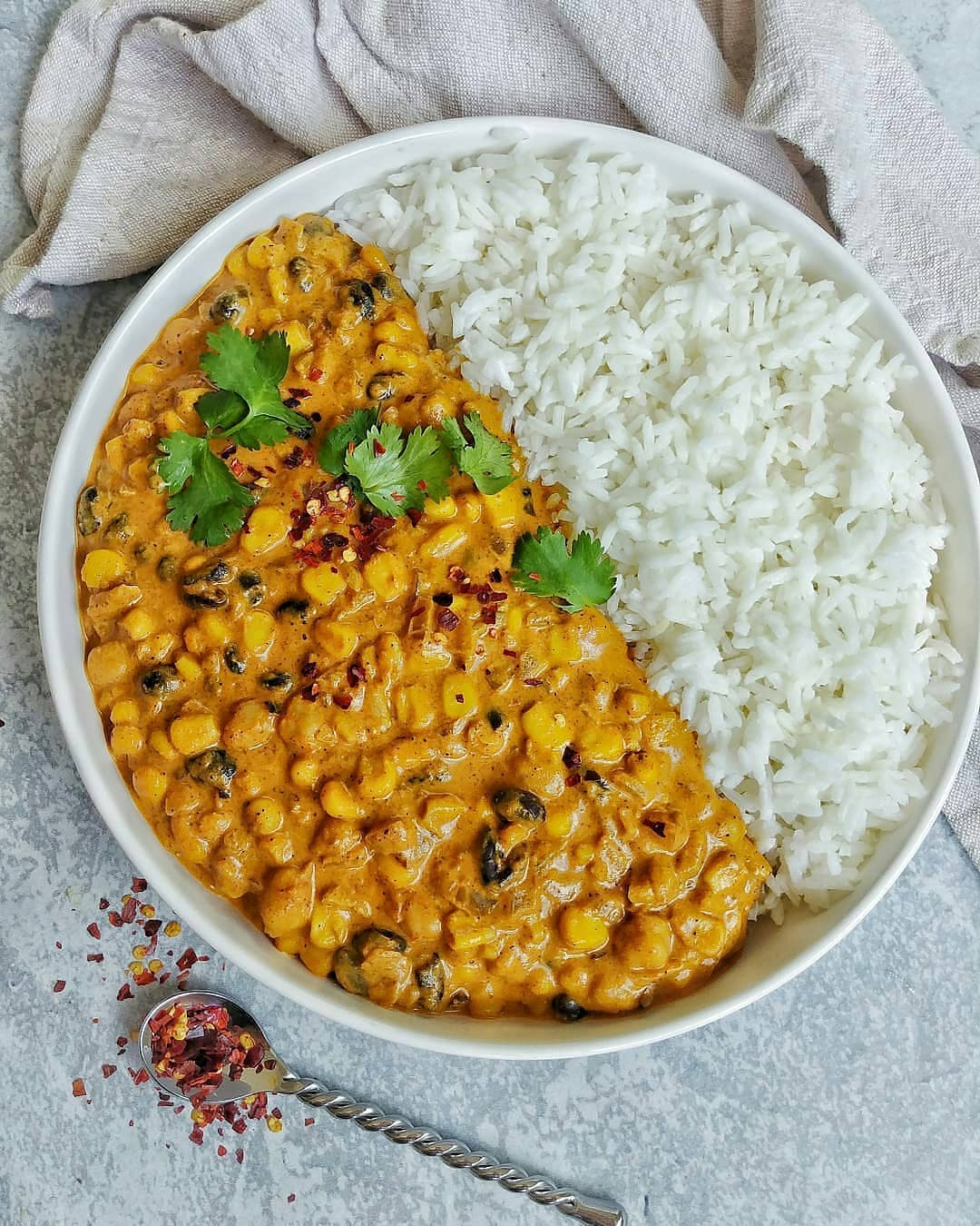 Chickpea, Corn and Black Bean Curry