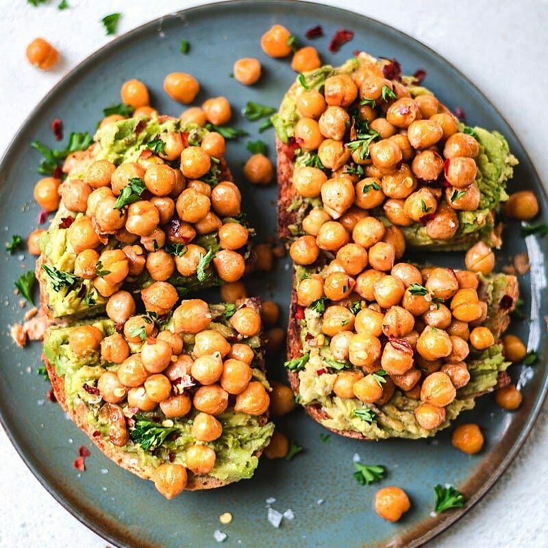 Roasted Chickpeas and Avocado Toast