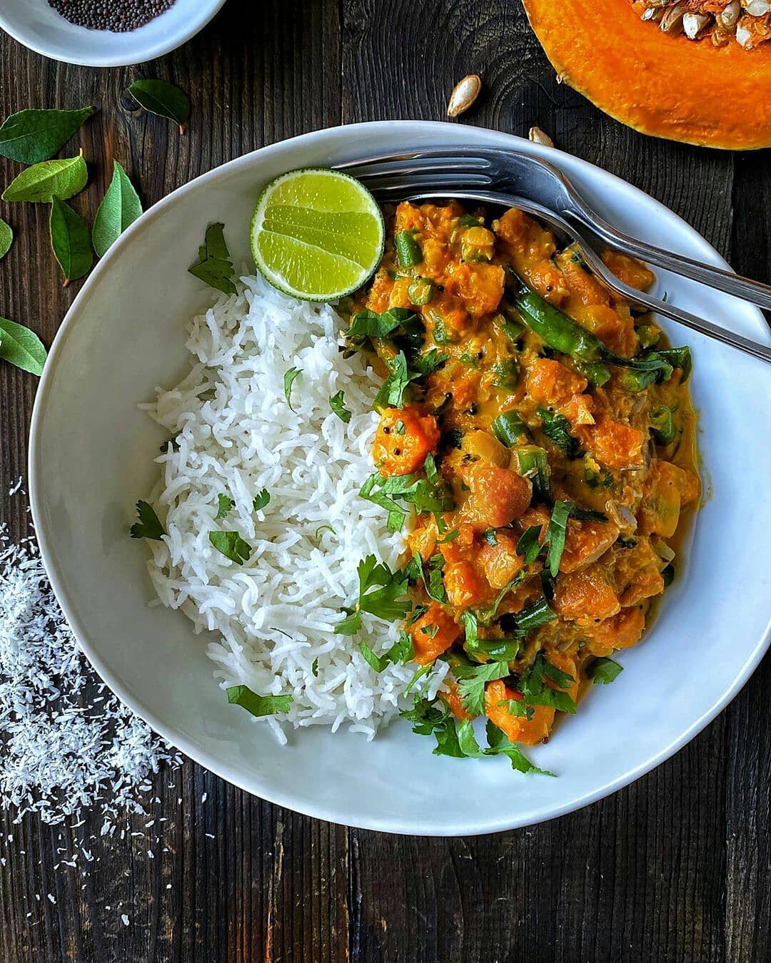 Pumpkin and French Beans Coconut Curry