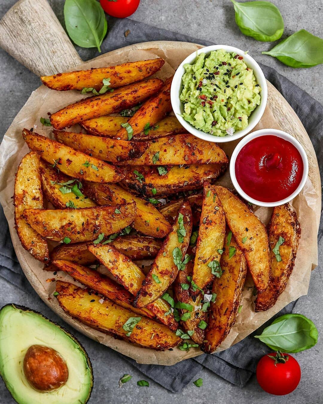 Vegan Crispy and Cheese Potato Wedges