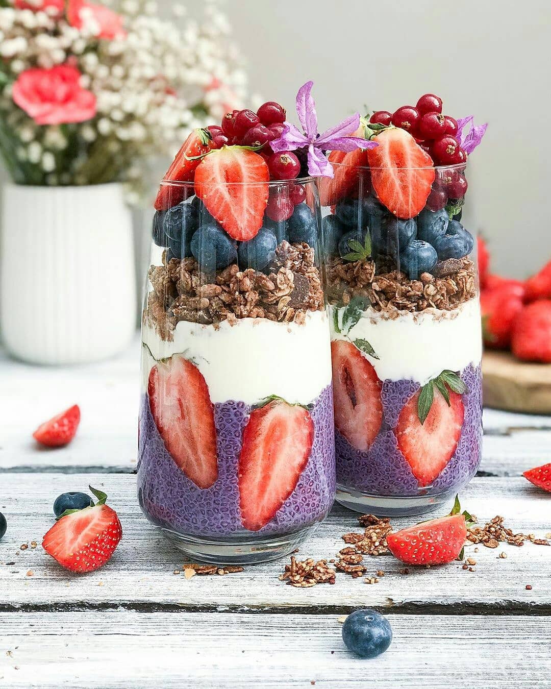 Berry Parfait Breakfast with Chia and Granola