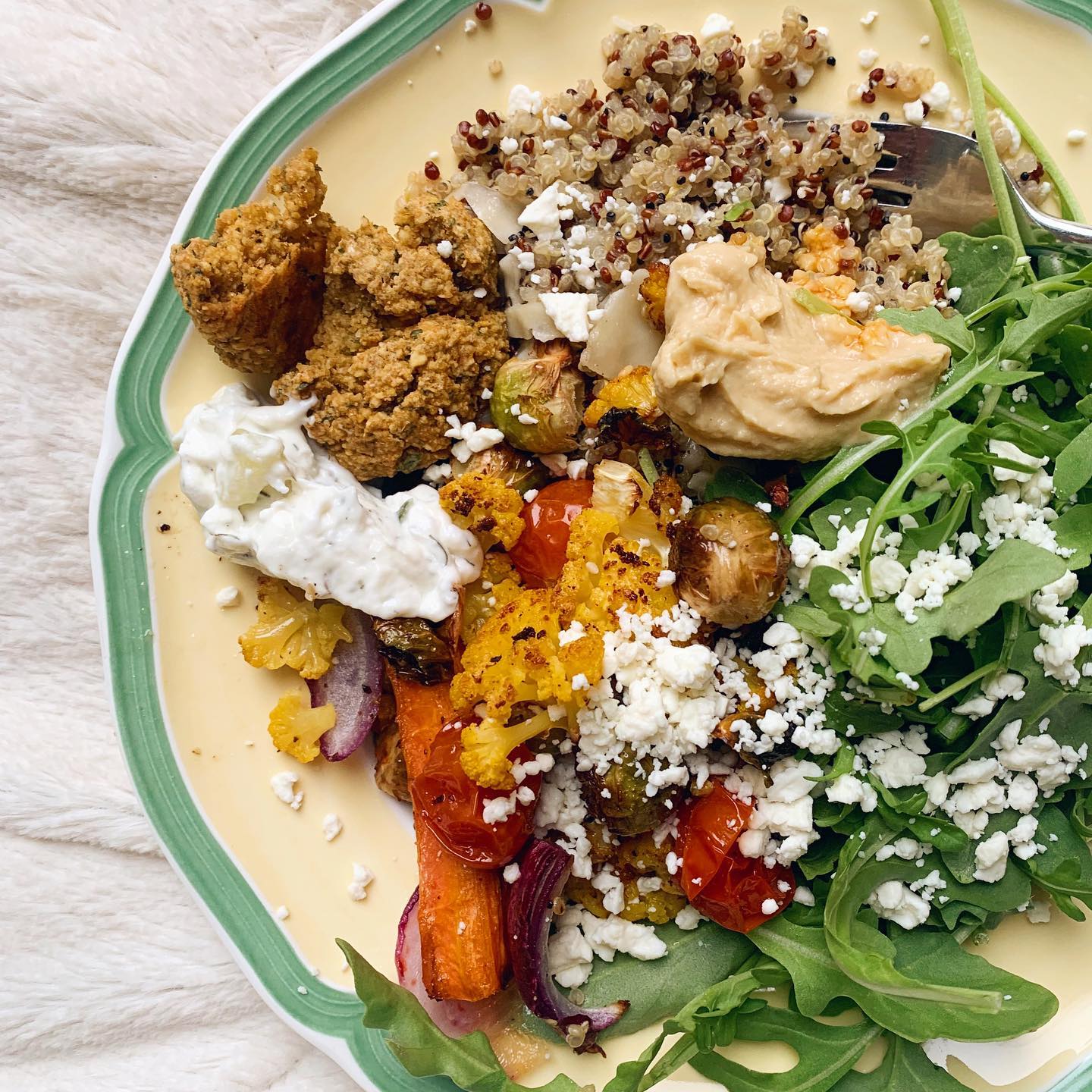 Arugula Salad with Roasted Cauliflower and Falafel