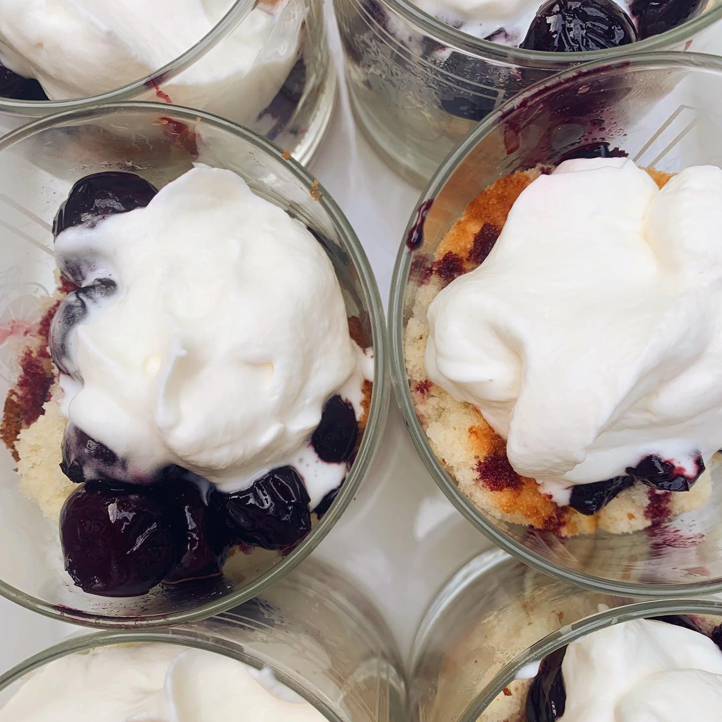 Cherry Bourbon Cake Parfaits