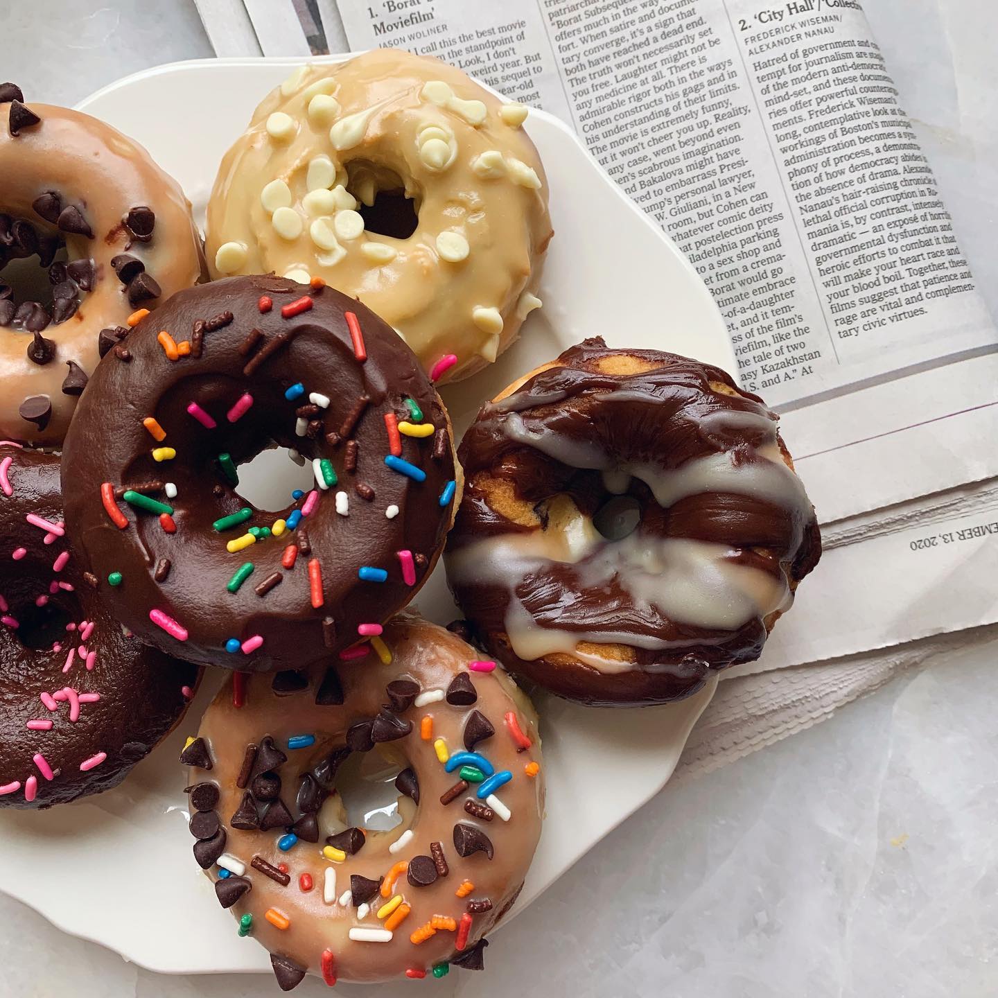 Baked Doughnuts with Vanilla and Chocolate Chips
