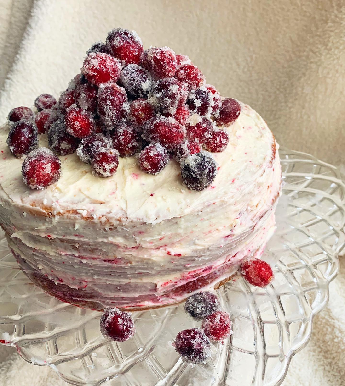 Brown Sugar Cranberry White Chocolate Cake