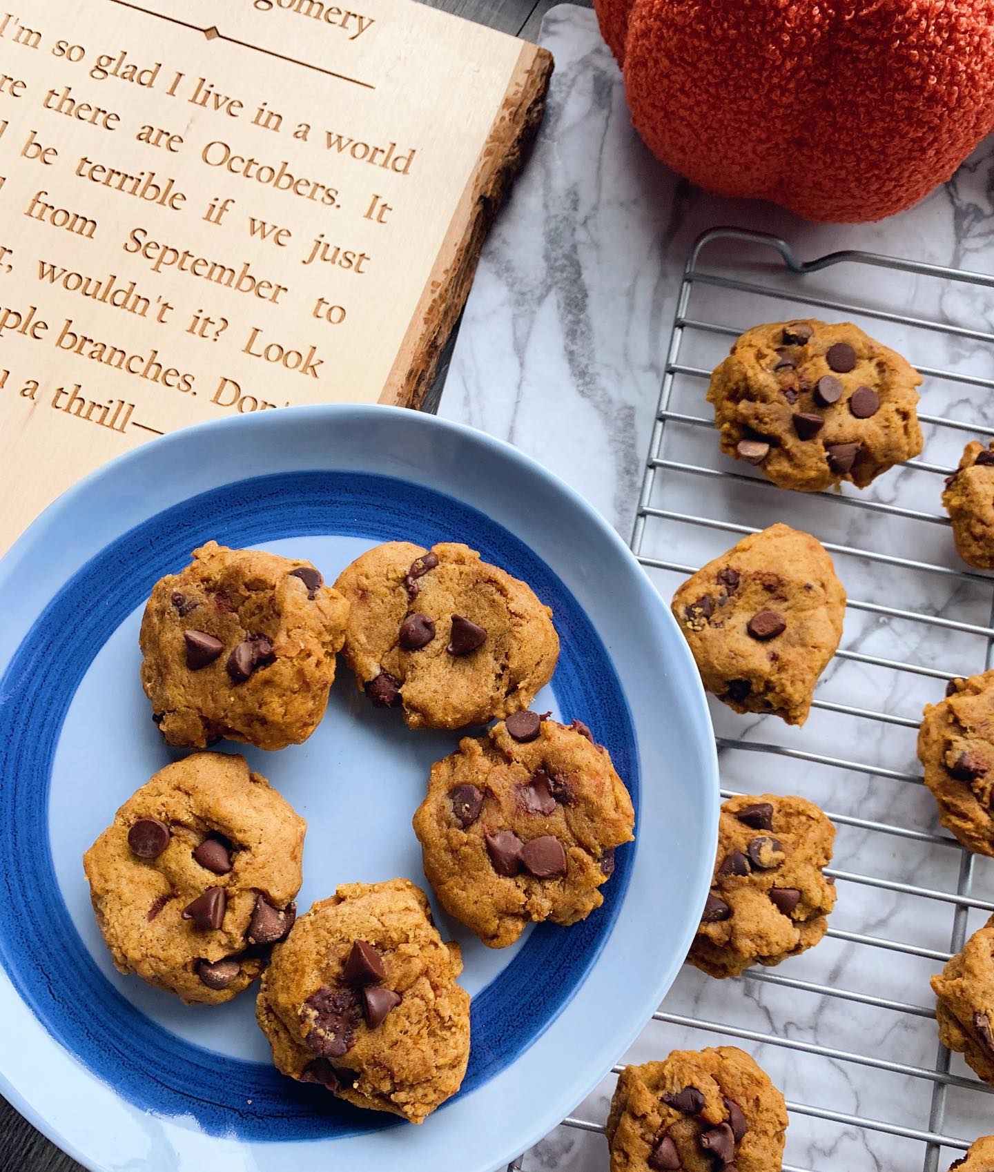 Pumpkin Cookies with Chocolate Chips