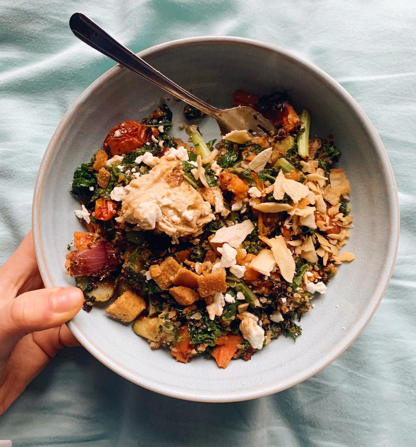 Sauteed Vegetable Bowl with Beans and Toppings