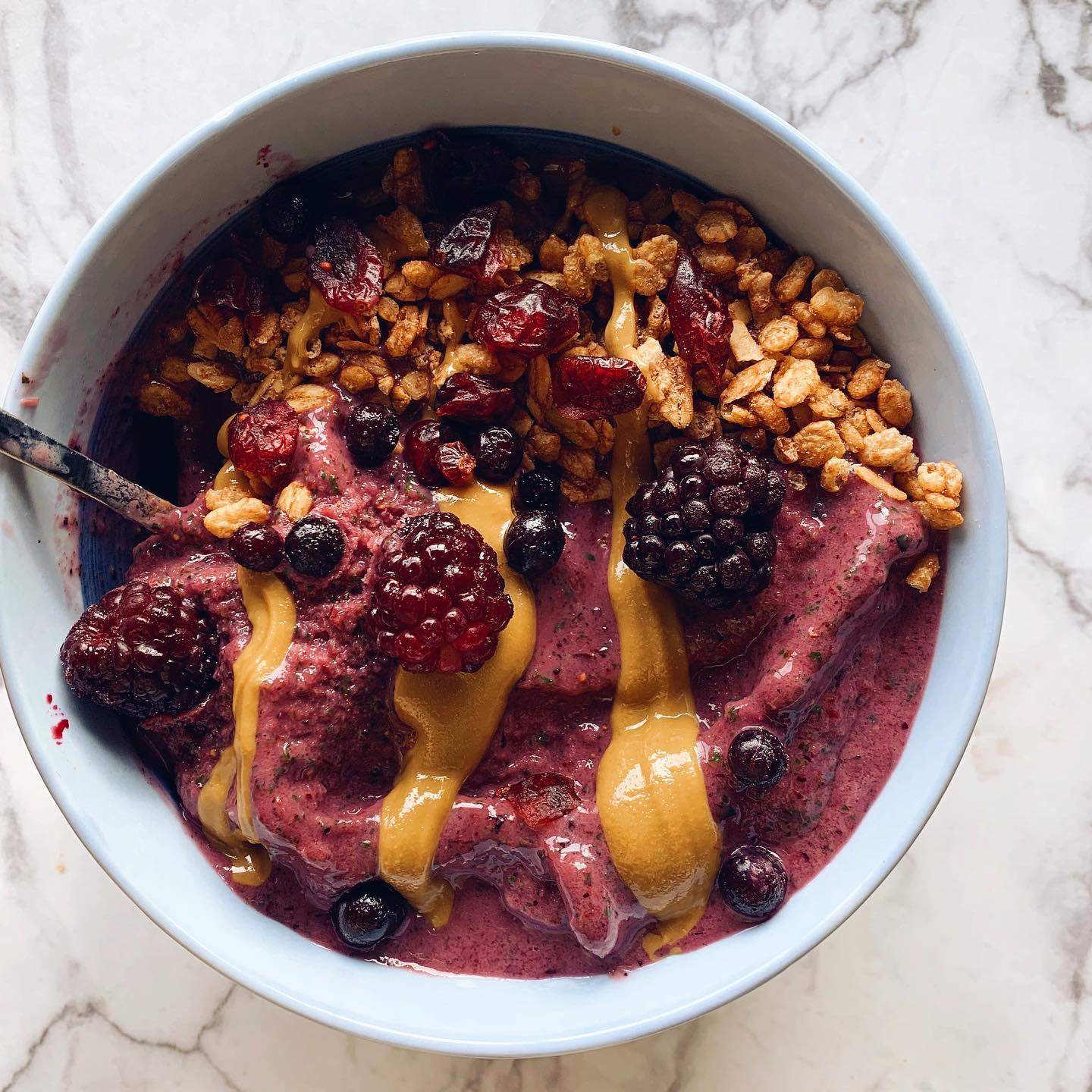 Berry Chocolate Smoothie with Toppings