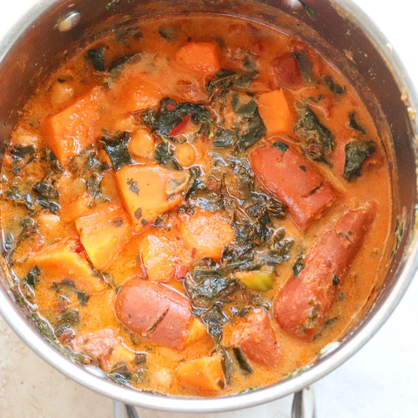 Sweet Potato and Kale Stew with Grains and Tomatoes