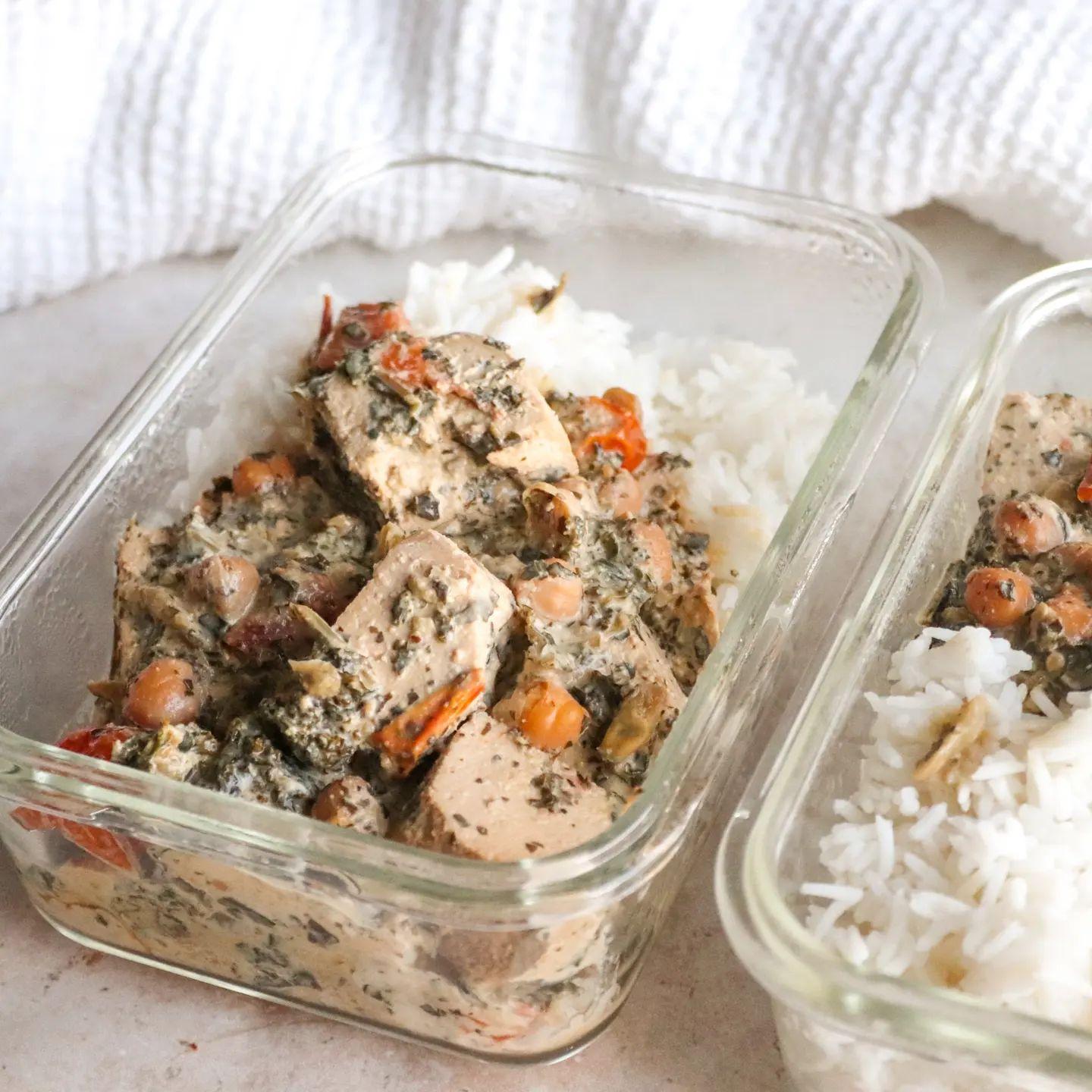Spinach and Tofu Curry with Chickpeas
