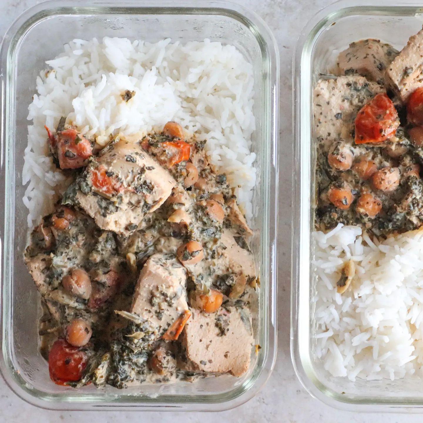 Spinach and Tofu Curry with Chickpeas