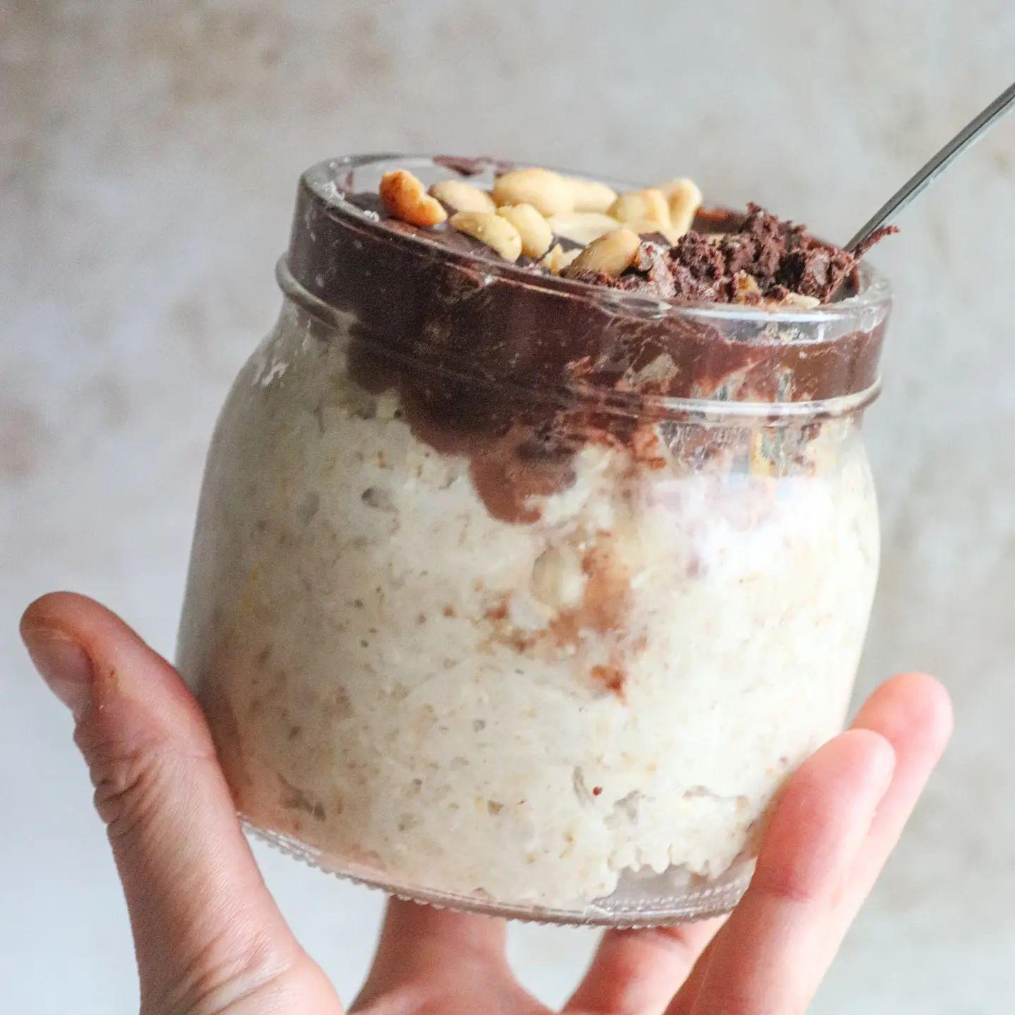 Chocolate Banana Peanut Butter Overnight Oats