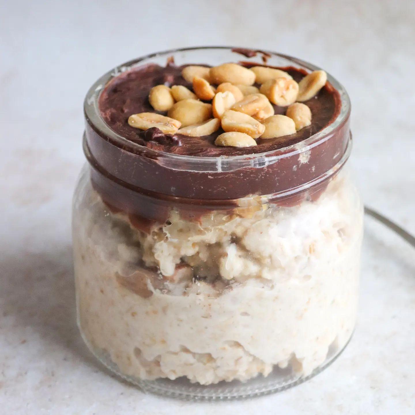 Chocolate Banana Peanut Butter Overnight Oats