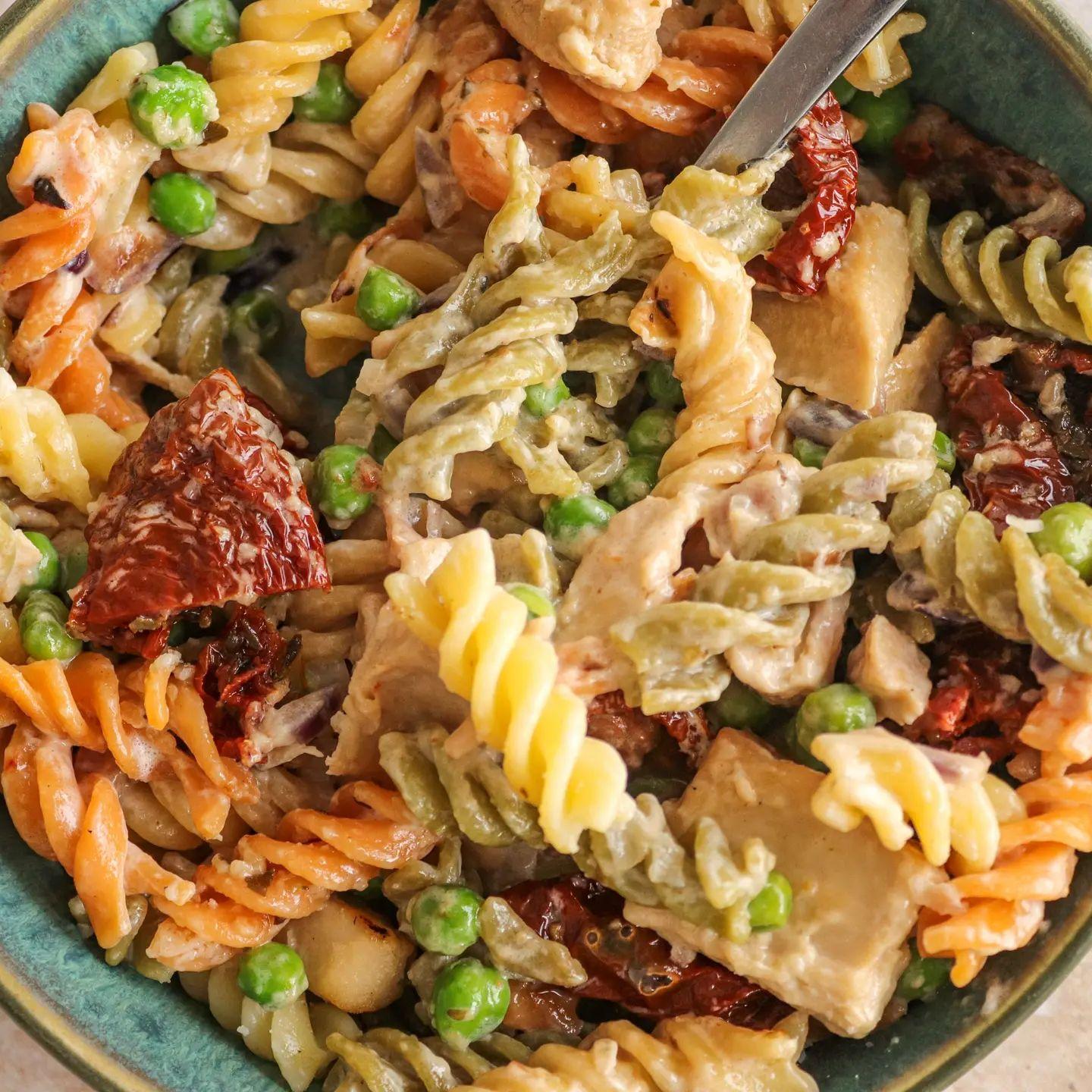 Creamy Vegan Chicken and Sundried Tomato Pasta