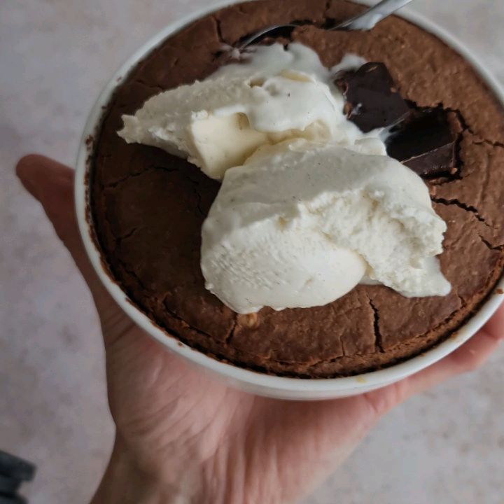 Vegan Chocolate Baked Oatmeal with Ice Cream