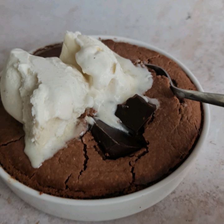 Vegan Chocolate Baked Oatmeal with Ice Cream