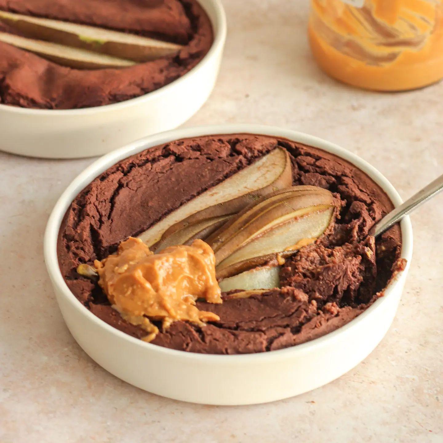 Spiced Ginger Pear Chocolate Baked Oatmeal
