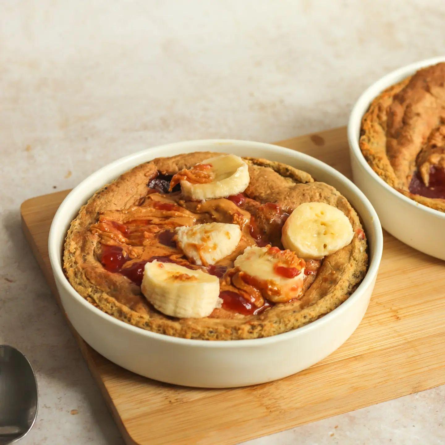 Peanut Butter and Jam Baked Oats