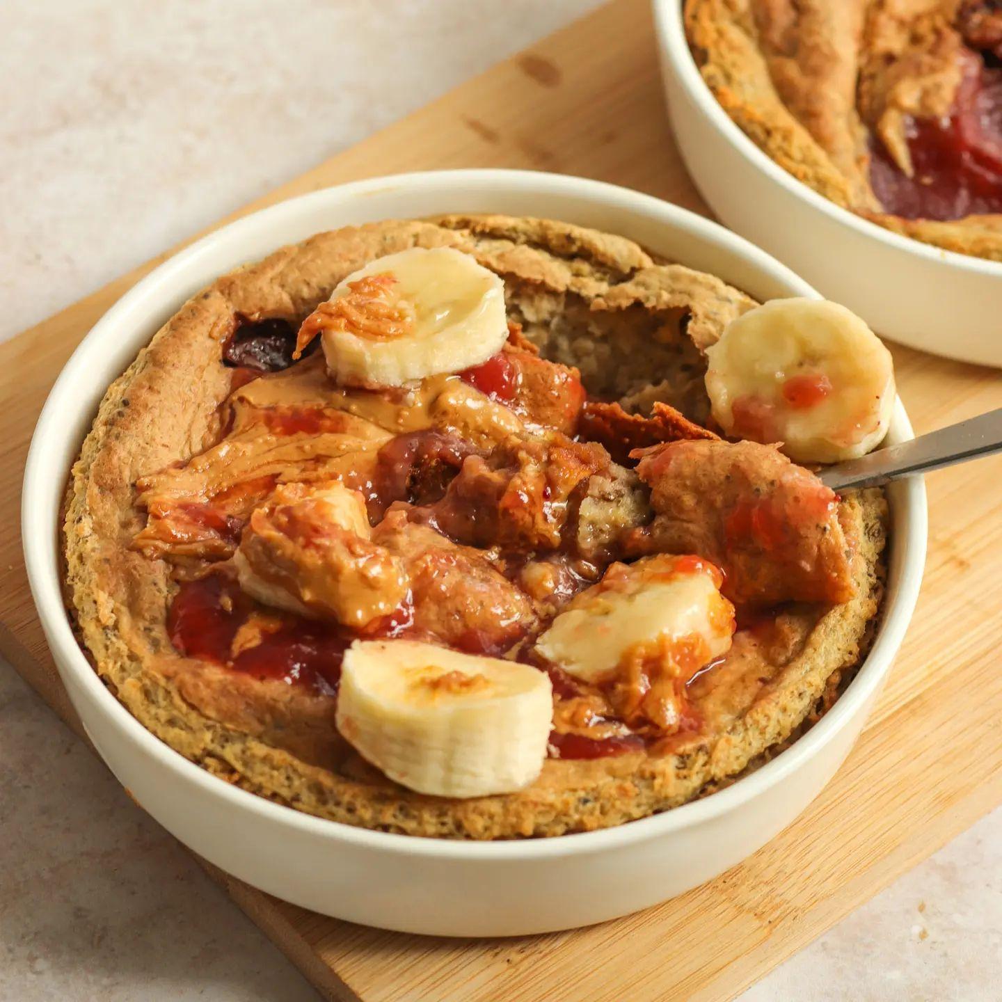 Peanut Butter and Jam Baked Oats