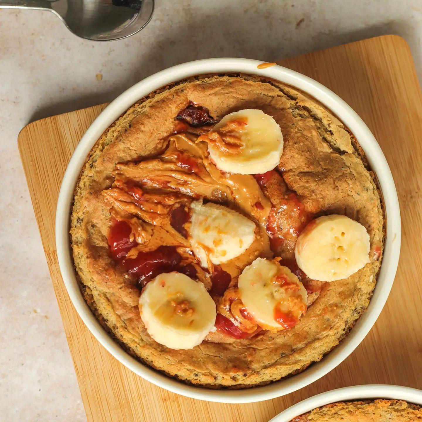 Peanut Butter and Jam Baked Oats