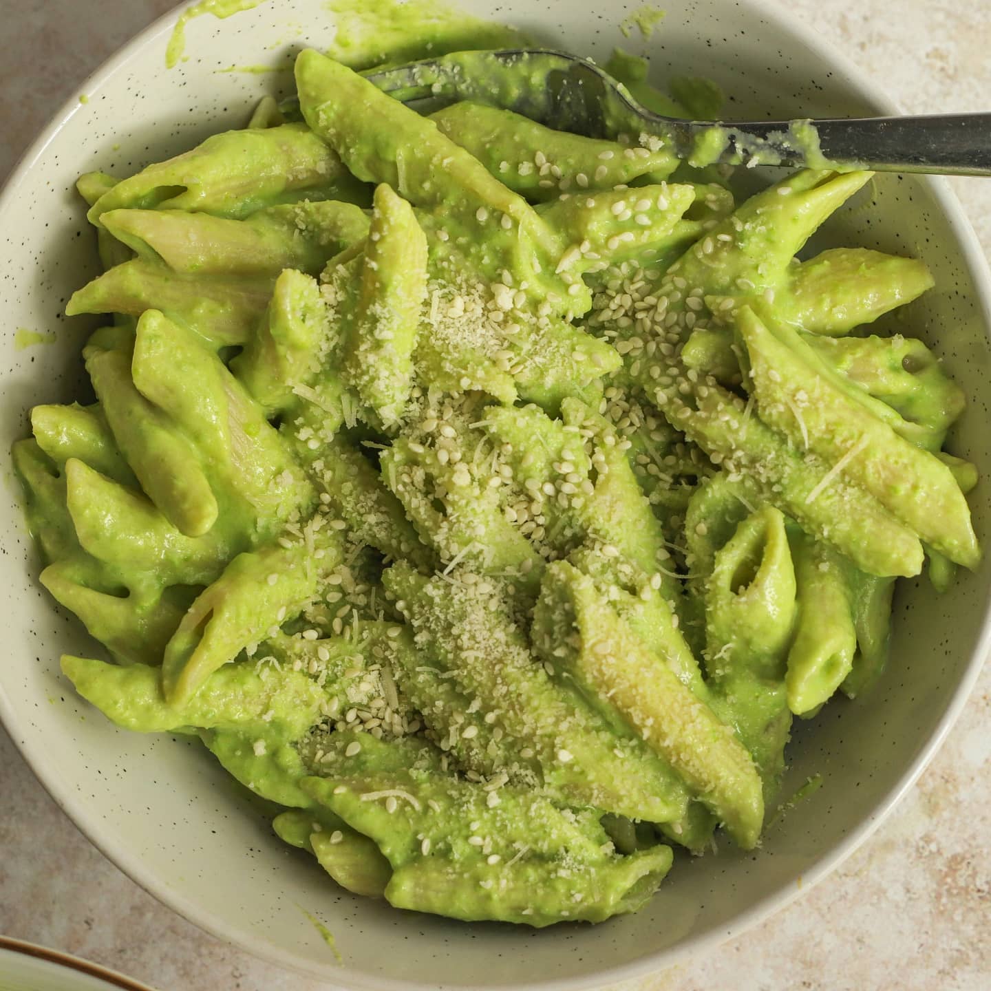Creamy Pea and Avocado Pasta Dressing with Hidden Greens