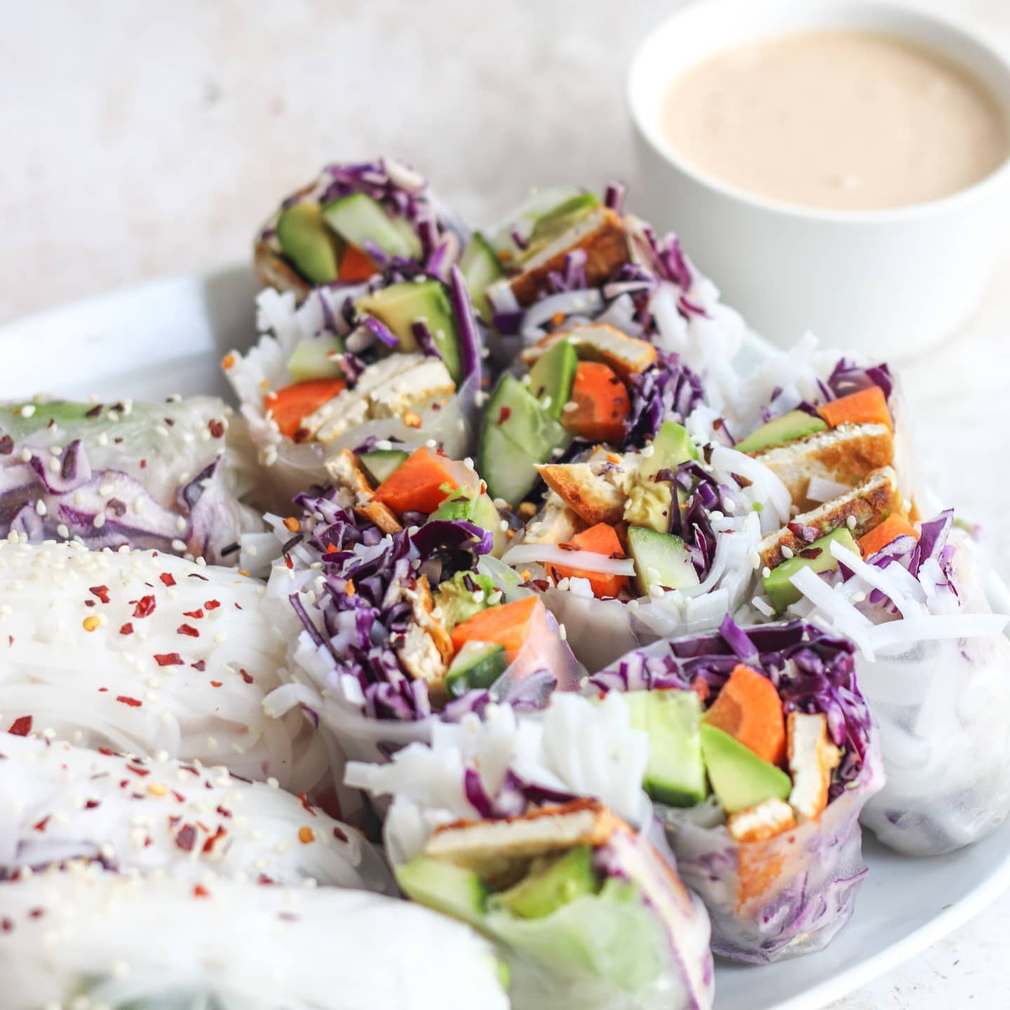 Vietnamese Summer Rolls with Peanut Butter Sauce