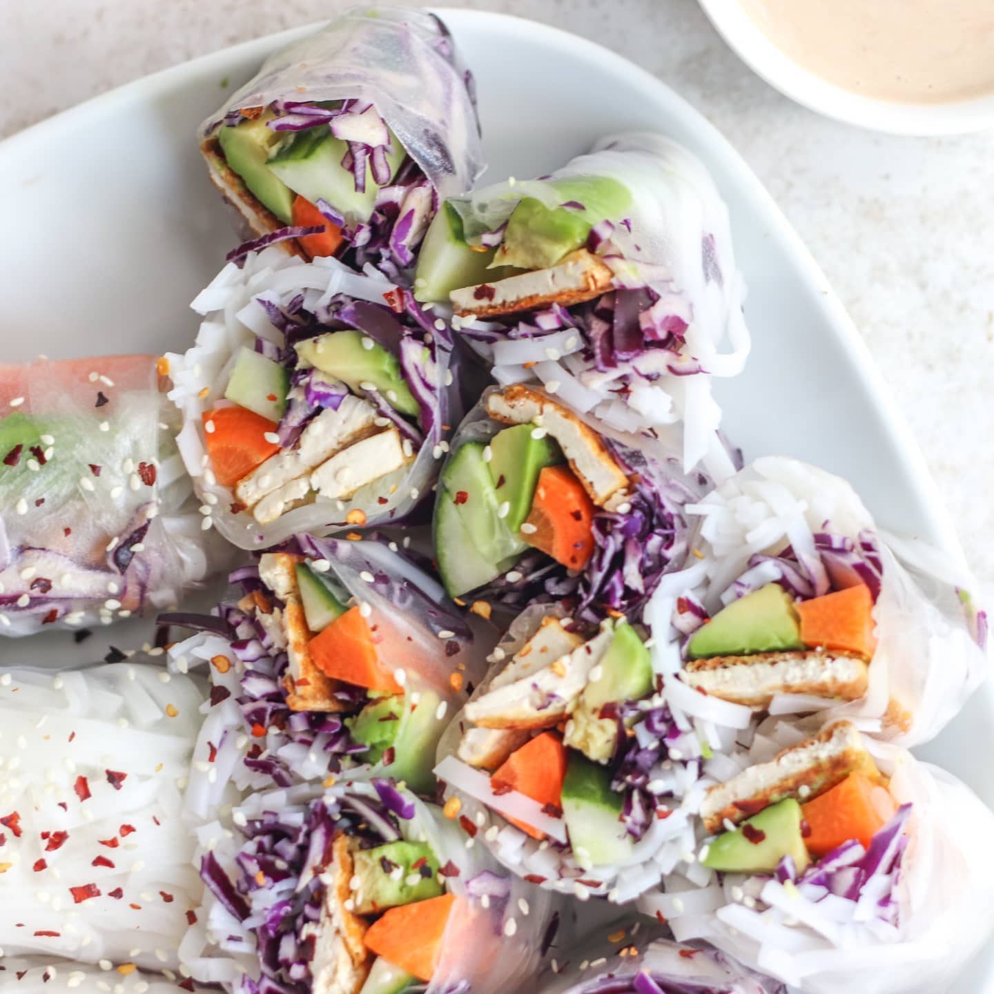Vietnamese Summer Rolls with Peanut Butter Sauce