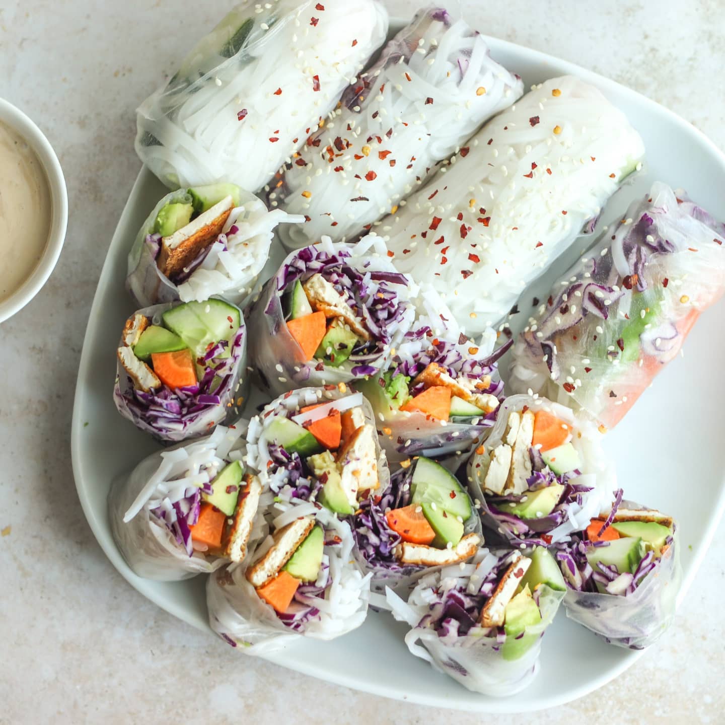 Vietnamese Summer Rolls with Peanut Butter Sauce