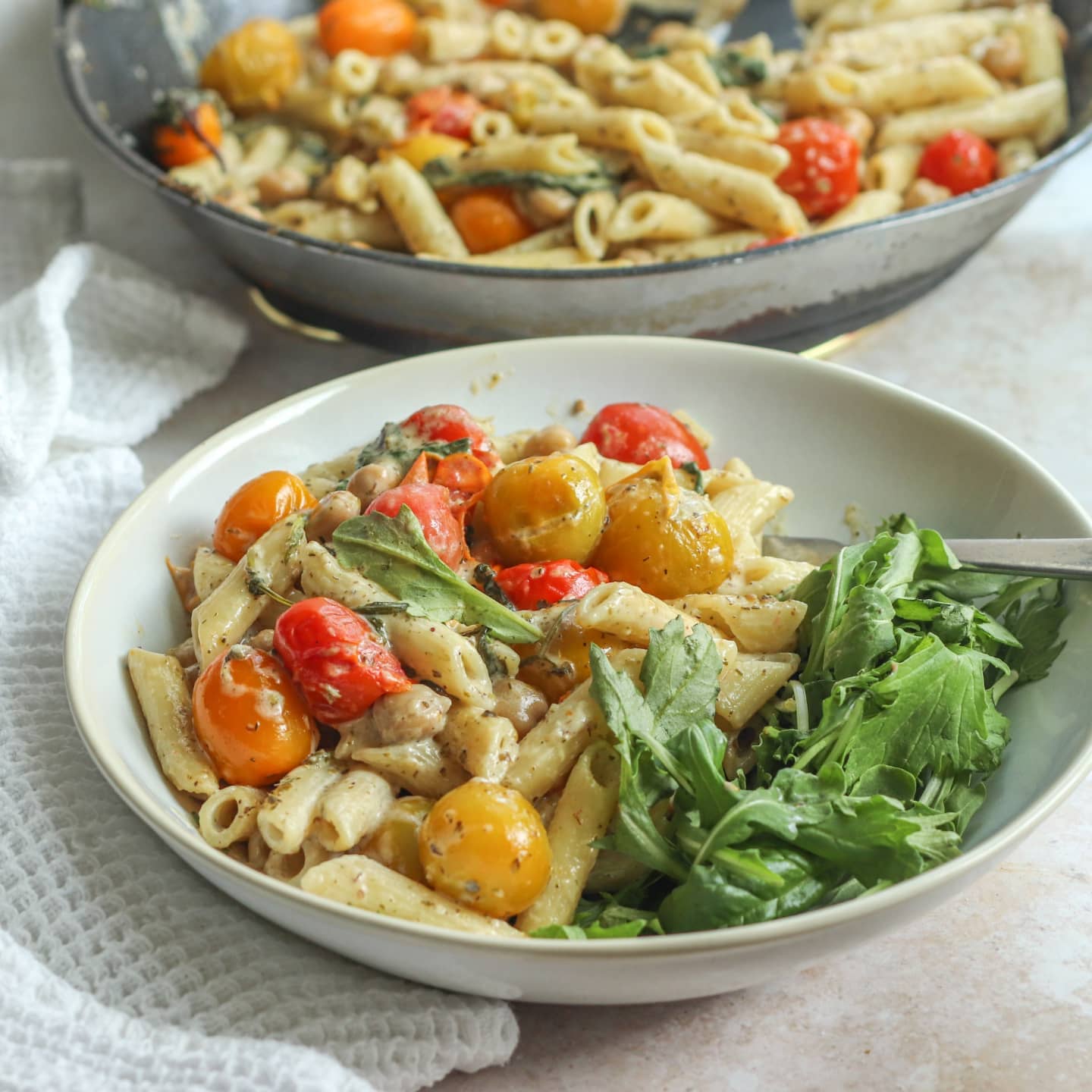 Creamy Tomato and Chickpea Pasta Delight