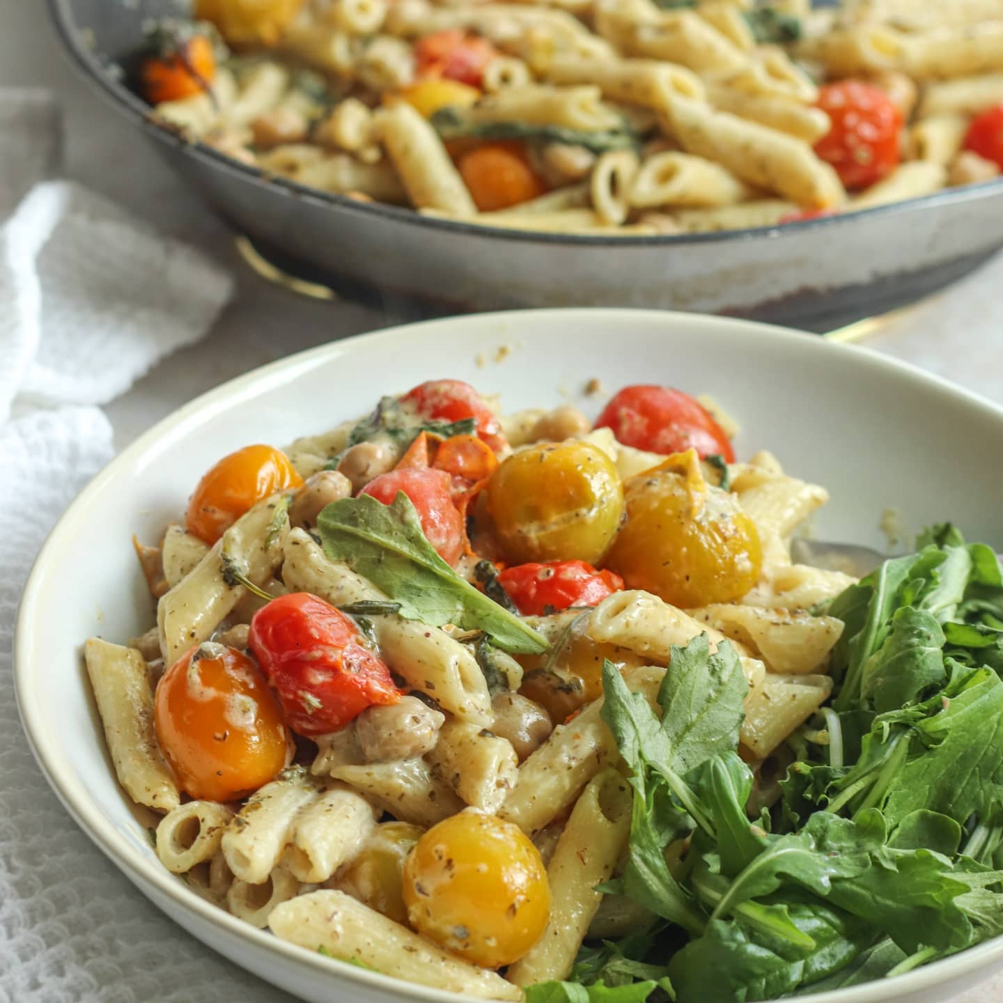 Creamy Tomato and Chickpea Pasta Delight