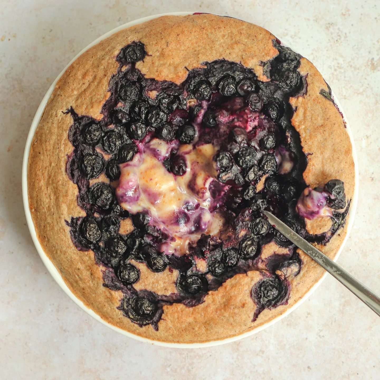 Baked Oat Flour Blueberry Breakfast Cake