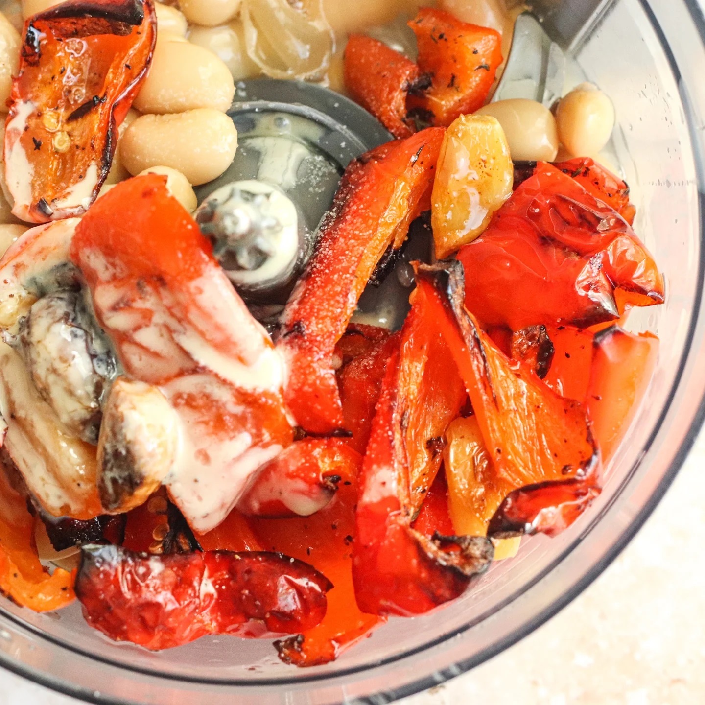 Roasted Eggplant and Bell Pepper Hummus Sandwich