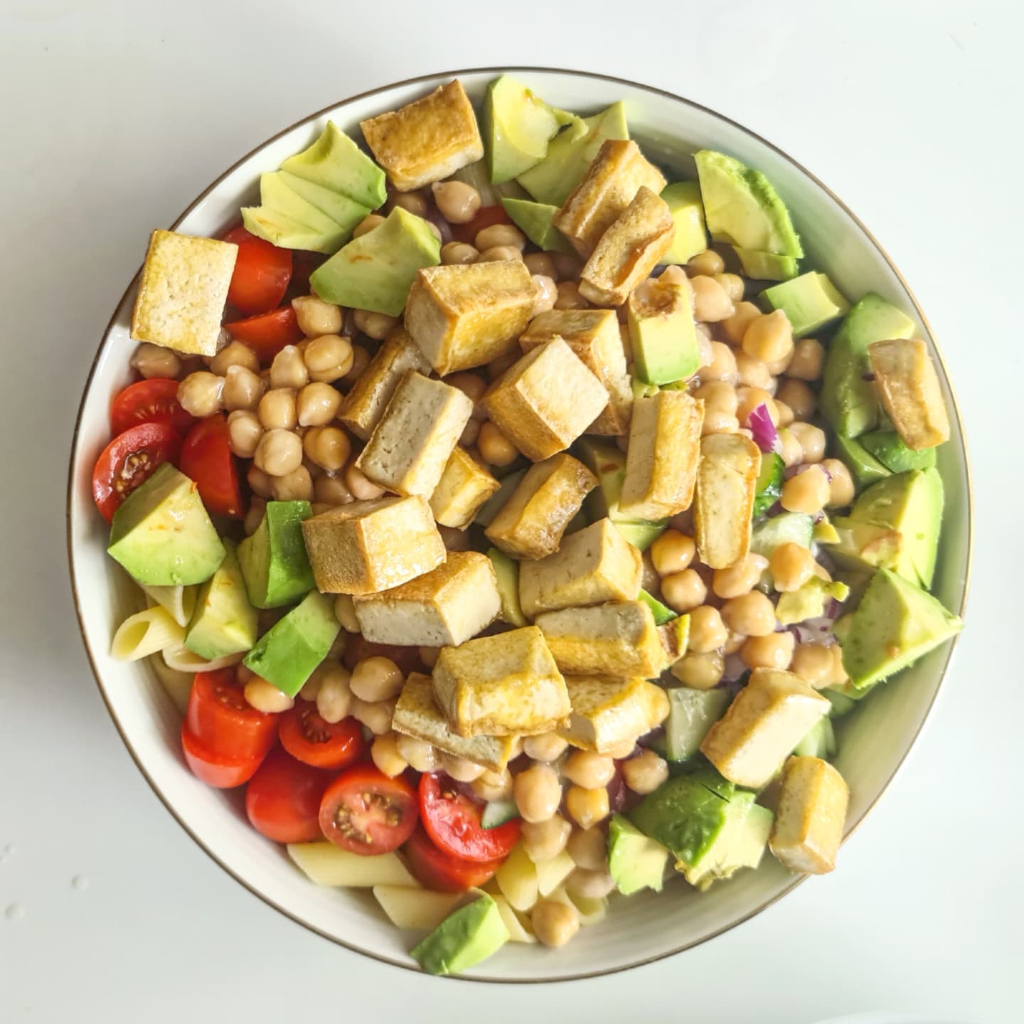 Creamy Vegan Pasta with Tofu and Vegetables