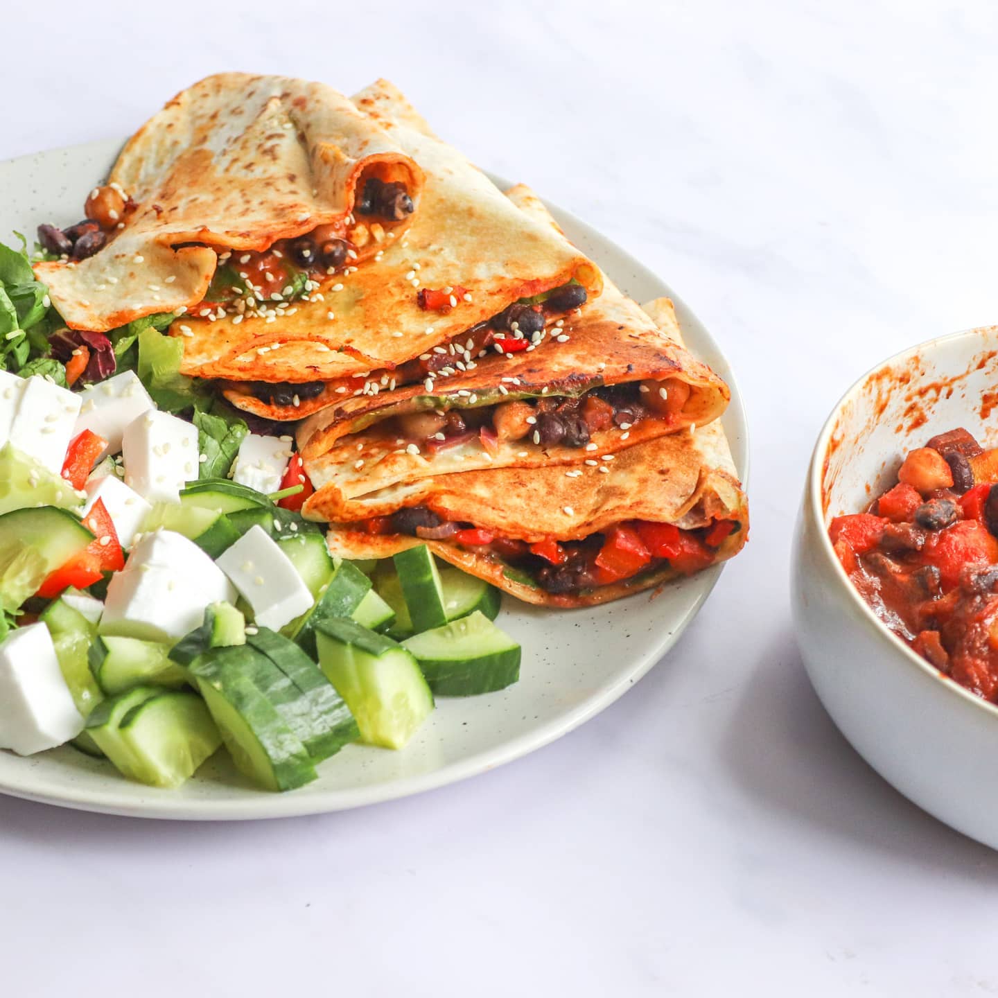Spicy Bean Chilli Quesadillas