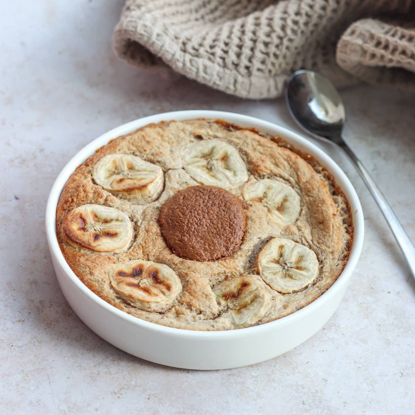 Baked Oatmeal with Banana and Almond Butter