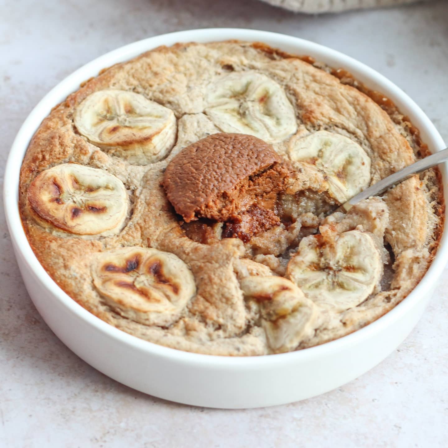Baked Oatmeal with Banana and Almond Butter